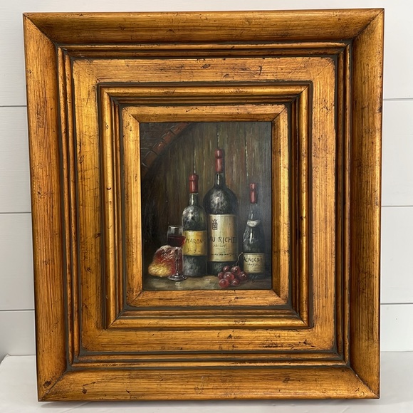 20” x 18” Framed 8” x 10” Painting Art Still Life Wine by R. James - Picture 11 of 16